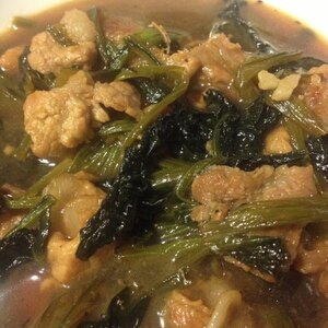 小松菜と豚肉の炒め煮